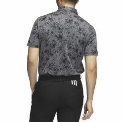 Adidas Burst Jacquard Polo -Golf Equipment Shop adidas 2023 burst jacquard polo black back itempicture