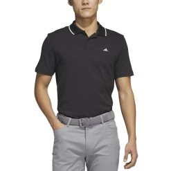 Adidas 2023 Go-To Pique Polo -Golf Equipment Shop adidas 2023 go to pique polo black front itempicture
