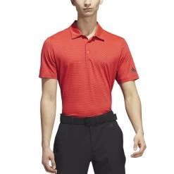 Adidas Ottoman Stripe Polo -Golf Equipment Shop adidas 2023 ottoman stripe polo bright red collegiate navy model front itempicture