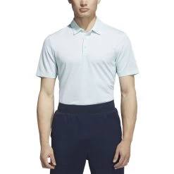 Adidas Ottoman Stripe Polo -Golf Equipment Shop adidas 2023 ottoman stripe polo semi flash aqua model front itempicture