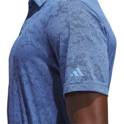 Adidas Textured Jacquard Polo 16 Adidas Textured Jacquard Polo -Golf Equipment Shop adidas 2023 textured jacquard polo blue fusion detail1 itempicture