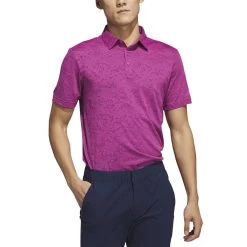 Adidas 23 Textured Jacquard Polo -Golf Equipment Shop adidas 2023 textured jacquard polo lucid fuchsia front itempicture