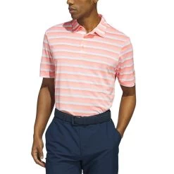 Adidas 2022 Two Color Stripe Polo -Golf Equipment Shop adidas 2023 two color stripe polo coral fusion white itempicture