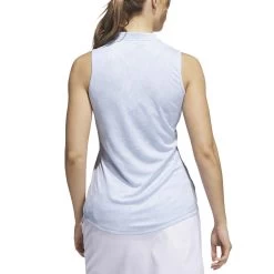Adidas Women's Essentials Sleeveless Polo -Golf Equipment Shop adidas 2023 womens essentials sleeveless polo wonder blue back itempicture