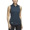 Adidas Women's Texture Sleeveless Polo -Golf Equipment Shop adidas 2023 womens texture sleeveless polo arctic night front itempicture