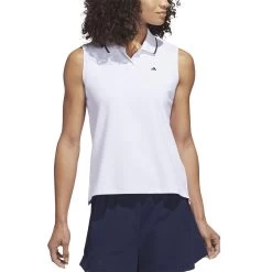 Adidas 2023 Women's Go-To Pique Sleeveless Polo -Golf Equipment Shop adidas 23 womens go to pique sleeveless polo white itempicture
