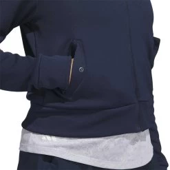 Adidas 2023 Women's Knit Bomber Jacket -Golf Equipment Shop adidas 23 womens knit bomber jacket collegiate navy detail2 itempicture