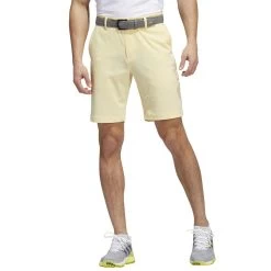 Adidas Crosshatch 9-Inch Shorts -Golf Equipment Shop adidas crosshatch 9 inch shorts almost yellow model front itempicture
