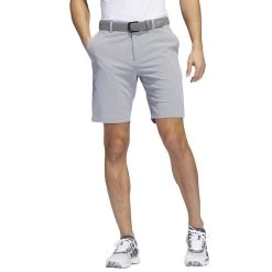Adidas Crosshatch 9-Inch Shorts -Golf Equipment Shop adidas crosshatch 9 inch shorts grey three model front itempicture
