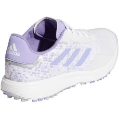 Adidas Juniors S2G Spikeless Golf Shoes White/Almost Lime/Light Purple -Golf Equipment Shop adidas juniors s2g spikeless golf shoes white almost lime light purple gv9787 back itempicture