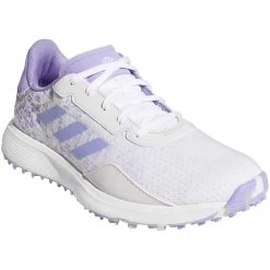 Adidas Juniors S2G Spikeless Golf Shoes White/Almost Lime/Light Purple -Golf Equipment Shop adidas juniors s2g spikeless golf shoes white almost lime light purple gv9787 toe itempicture