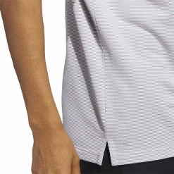 Adidas Ottoman Stripe Polo -Golf Equipment Shop adidas ottoman stripe polo grey two white detail hem itempicture