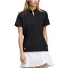 Adidas Women's Short Sleeve Mock Neck Polo -Golf Equipment Shop adidas ss22 womens short sleeve mock neck polo black itempicture
