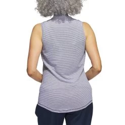 Adidas Women's Two Color Ottoman Sleeveless Polo -Golf Equipment Shop adidas ss23 w two color ottoman sleeveless polo collegiate navy back itempicture