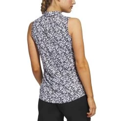 Adidas Women's Ultimate365 Printed Sleeveless Polo 12 Adidas Women's Ultimate365 Printed Sleeveless Polo -Golf Equipment Shop adidas ss23 womens ultimate365 printed sleeveless polo black back itempicture