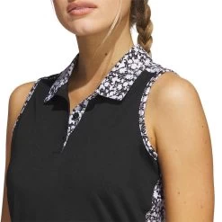 Adidas Women's Ultimate365 Printed Sleeveless Polo 13 Adidas Women's Ultimate365 Printed Sleeveless Polo -Golf Equipment Shop adidas ss23 womens ultimate365 printed sleeveless polo black detail itempicture