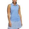 Adidas Women's Ultimate365 Printed Sleeveless Polo -Golf Equipment Shop adidas ss23 womens ultimate365 printed sleeveless polo blue fusion itempicture