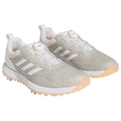 Adidas Women's S2G 23 BOA Golf Shoes White/Coral Fusion -Golf Equipment Shop adidas womens s2g 23 boa golf shoes white coral fusion front itempicture