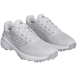 Adidas ZG23 Vent Golf Shoes Dash Grey/White/Silver -Golf Equipment Shop adidas zg23 vent golf shoes dash grey white silver front itempicture