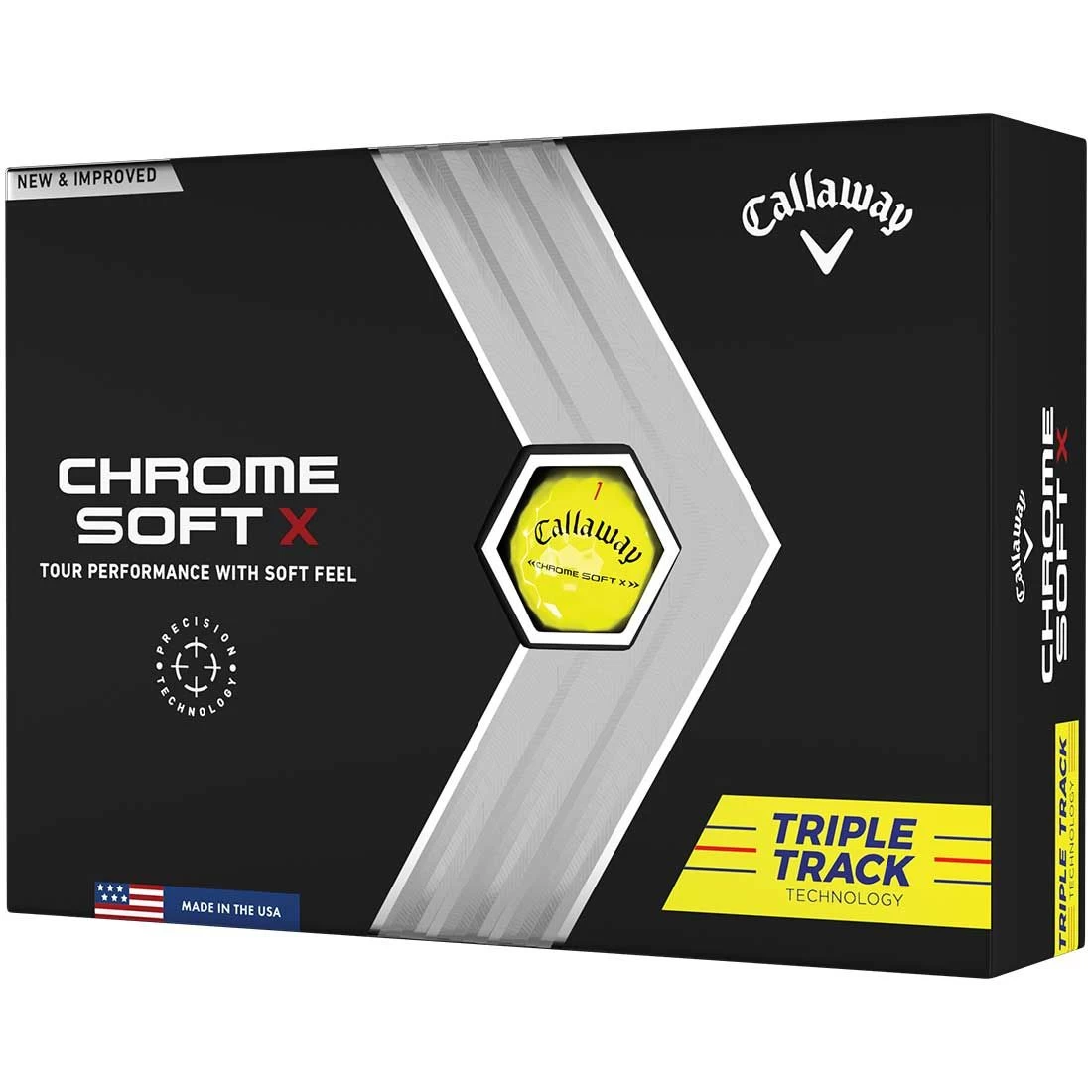 Callaway Chrome Soft X Triple Track Yellow Golf Balls 3 Callaway Chrome Soft X Triple Track Yellow Golf Balls