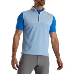 FootJoy Heather Yoke Half Zip Vest -Golf Equipment Shop footjoy heather yoke half zip vest dusk blue front itempicture