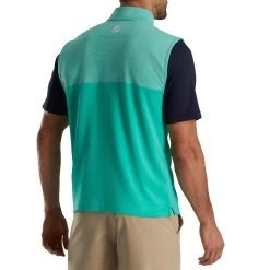 FootJoy Heather Yoke Half Zip Vest -Golf Equipment Shop footjoy heather yoke half zip vest sea green back itempicture