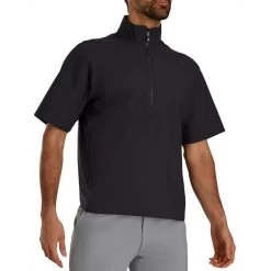 FootJoy HydroLite X Short Sleeve Rain Pullover -Golf Equipment Shop footjoy hydrolite x short sleeve rain pullover black black itempicture