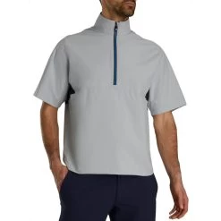FootJoy HydroLite X Short Sleeve Rain Pullover -Golf Equipment Shop footjoy hydrolite x short sleeve rain pullover grey navy itempicture