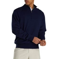 FootJoy Performance Lined Merino Sweater -Golf Equipment Shop footjoy performance lined merino sweater navy itempicture