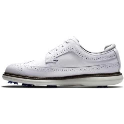 FootJoy Traditions Wing Tip Golf Shoes White/Navy/Grey -Golf Equipment Shop footjoy traditions wing tip golf shoes white navy grey instep itempicture