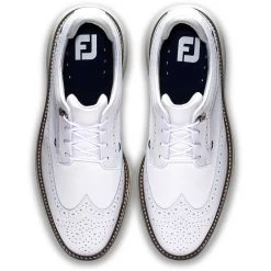 FootJoy Traditions Wing Tip Golf Shoes White/Navy/Grey -Golf Equipment Shop footjoy traditions wing tip golf shoes white navy grey top itempicture