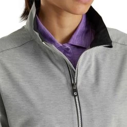 FootJoy Women's FJ HydroLite Rain Jacket -Golf Equipment Shop footjoy womens fj hydrolite rain jacket heather grey detail itempicture