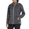 FootJoy Women's HydroKnit Rain Jacket -Golf Equipment Shop footjoy womens hydroknit rain jacket charcoal front itempicture