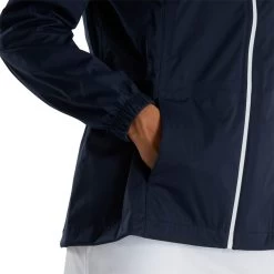 FootJoy Women's HydroKnit Rain Jacket -Golf Equipment Shop footjoy womens hydroknit rain jacket navy detail itempicture