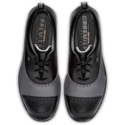 FootJoy Women's Premiere Series Golf Shoes Cap Toe Charcoal/Black -Golf Equipment Shop footjoy womens premiere series golf shoes charcoal black cap toe top itempicture