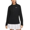 Nike Women's Dri-FIT UV Advantage Half-Zip Pullover -Golf Equipment Shop nike womens dri fit club half zip uv pullover black front itempicture