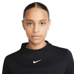 Nike Women's Dri-FIT UV Advantage Mock-Neck Top -Golf Equipment Shop nike womens dri fit uv advantage mock neck top black detail itempicture