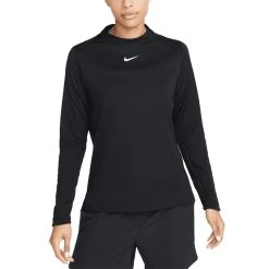 Nike Women's Dri-FIT UV Advantage Mock-Neck Top -Golf Equipment Shop nike womens dri fit uv advantage mock neck top black itempicture