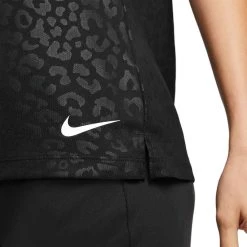 Nike Women's Dri-FIT Victory Embossed Sleeveless Polo -Golf Equipment Shop nike womens dri fit victory embossed sleeveless polo black detail itempicture