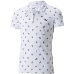 Puma Girls MATTR Hibiscus Polo -Golf Equipment Shop puma 2022 girls mattr hibiscus polo white front itempicture