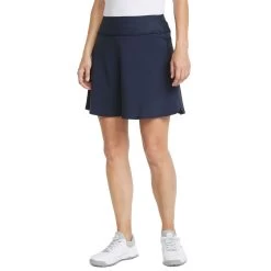 Puma Women's PWRSHAPE Solid Skort -Golf Equipment Shop puma 2022 womens pwrshape solid skort model navy blazer itempicture
