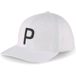 Puma P Snapback Hat -Golf Equipment Shop puma 2023 p snapback hat white black itempicture