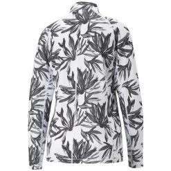 Puma Women's YOU-V Palm Quarter Zip -Golf Equipment Shop puma 2023 womens you v palm quarter zip white black back itempicture