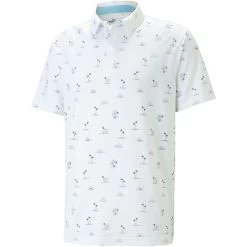 Puma Cloudspun Horizons Polo -Golf Equipment Shop puma cloudspun horizons polo white front itempicture