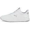 Puma Ignite Elevate Golf Shoes White/Silver -Golf Equipment Shop puma ignite elevate golf shoes white silver 376077 01 profile itempicture