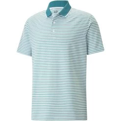 Puma MATTR Feeder Stripe Polo -Golf Equipment Shop puma mattr feeder stripe polo green lagoon itempicture