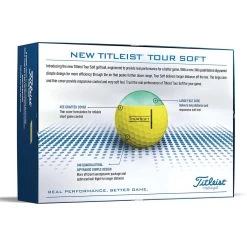 Titleist Tour Soft Yellow Personalized Golf Balls -Golf Equipment Shop titleist 2022 tour soft yellow golf balls back itempicture