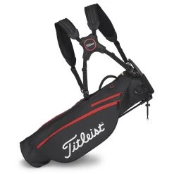 Titleist Premium Carry Bag -Golf Equipment Shop titleist 2023 premium carry bag black black red straps itempicture