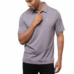 TravisMathew The Zinna Polo -Golf Equipment Shop travismathew 2023 the zinna polo blackberry cordial front itempicture