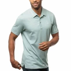 TravisMathew The Zinna Polo -Golf Equipment Shop travismathew 2023 the zinna polo heather bearl green side itempicture